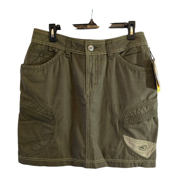 KEEN NEWPORT HYBRID HIKING SKIRT SIZE 10 OLIVE PENCIL CARGO OUTDOOR 7 POCKET NWT - Picture 1 of 12